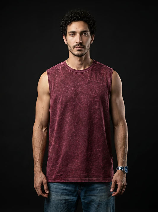 Oversized Tank - Maroon