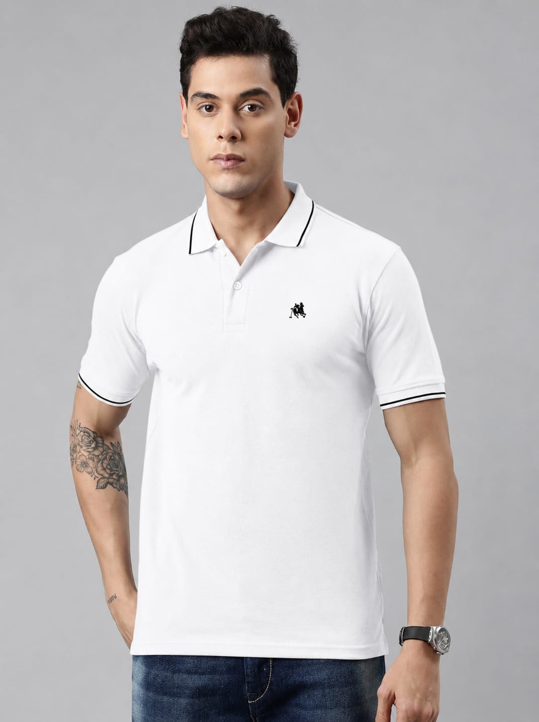 Regular Fit Textured Polo Tshirt