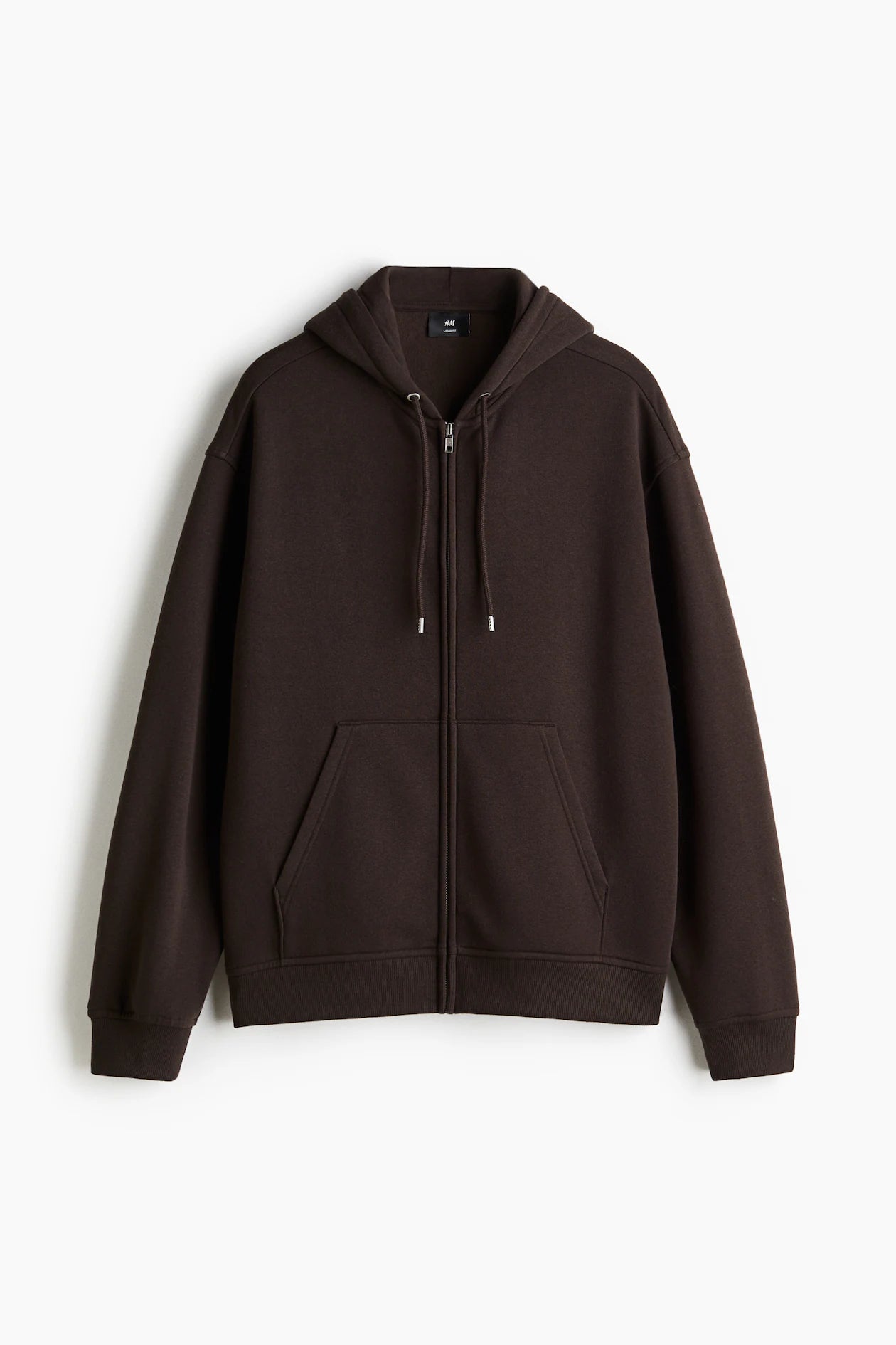 Brown Unisex Zipper Hoodie Solid