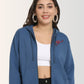 Tile Blue Unisex Zipper Hoodie