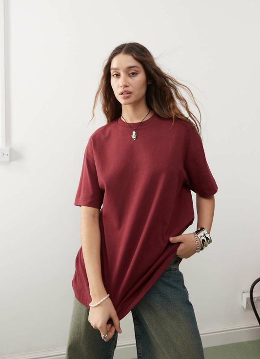 Solids - Maroon Oversize T-Shirt
