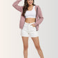 Oyster Pink Unisex Zipper Hoodie