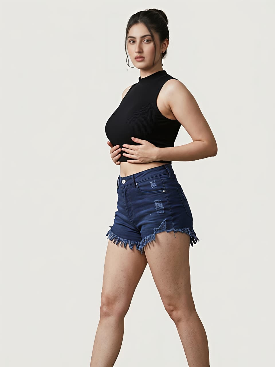 Halter Neck Tank Top - Black