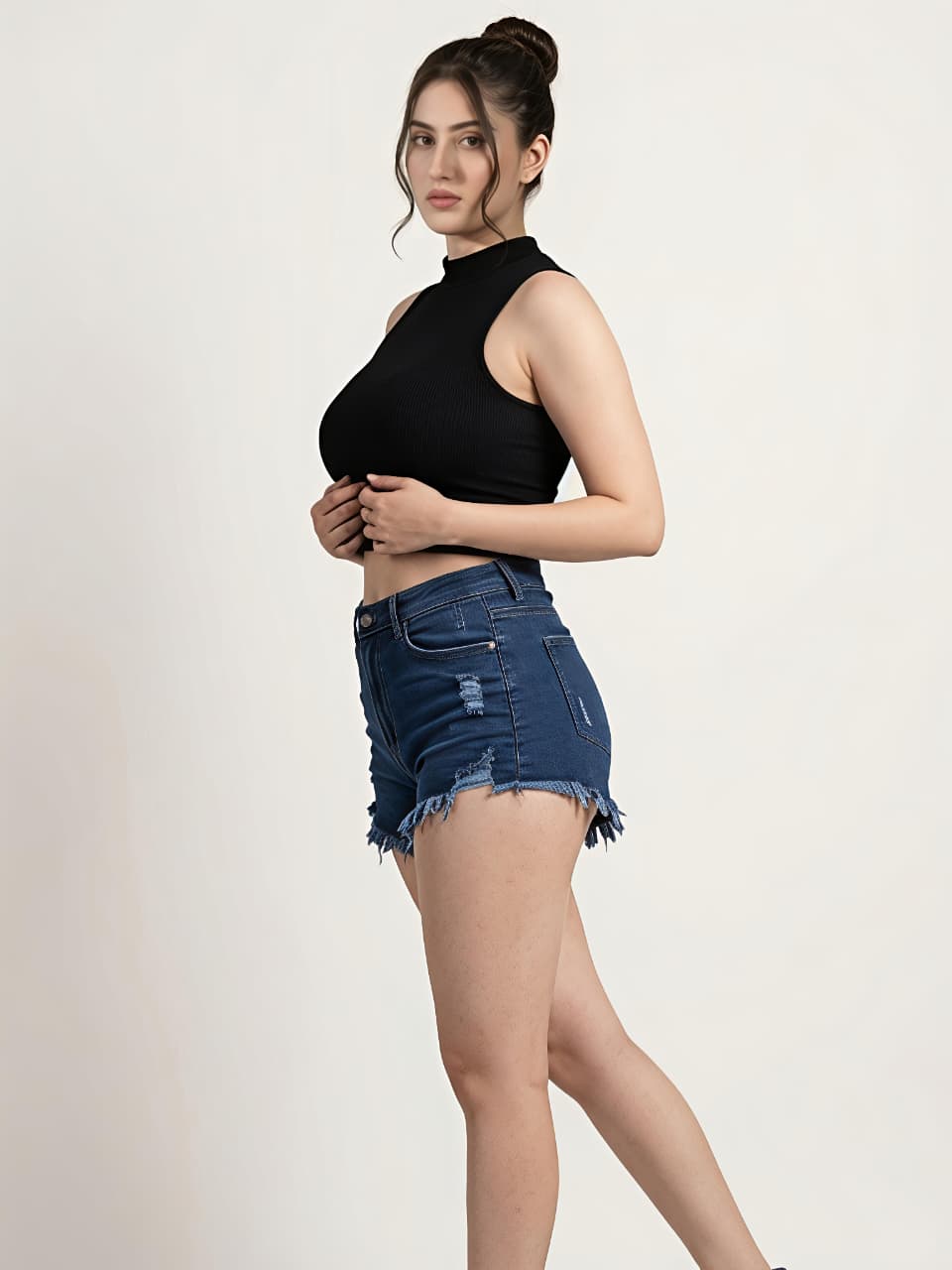 Halter Neck Tank Top - Black