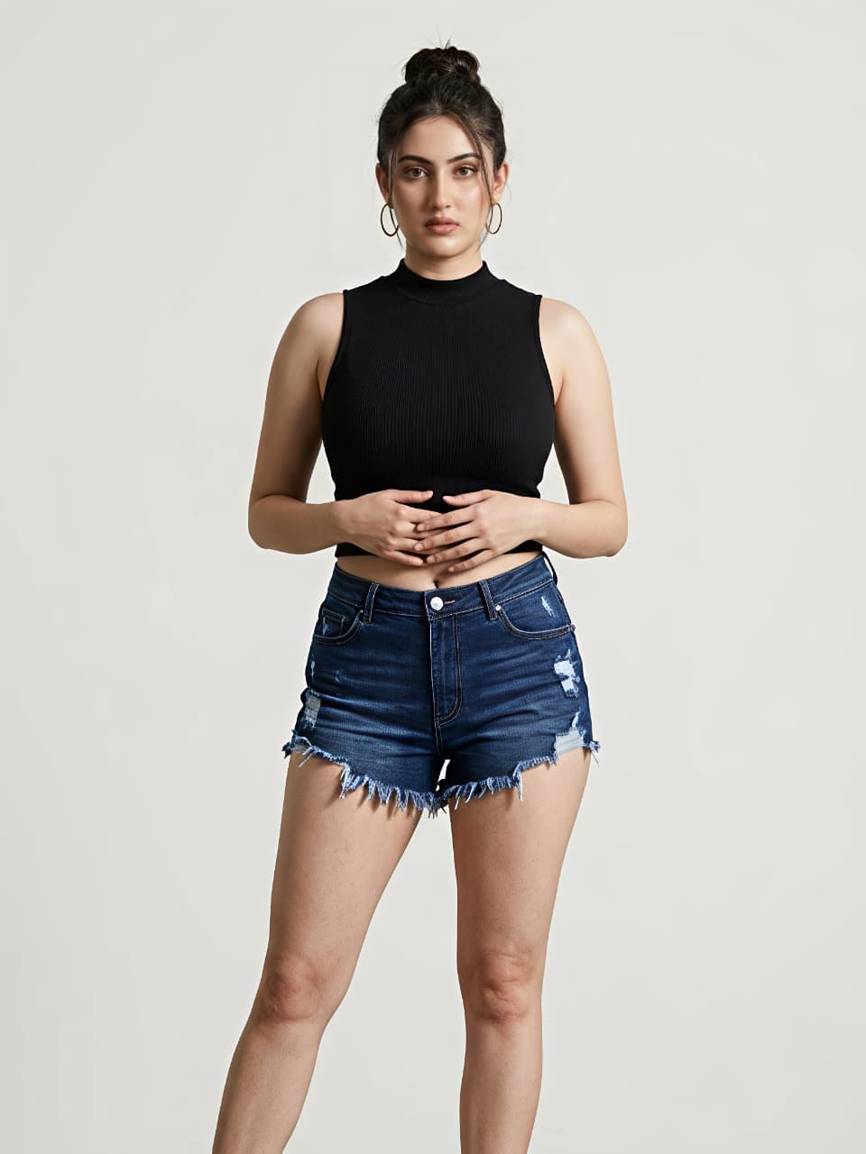Halter Neck Tank Top - Black