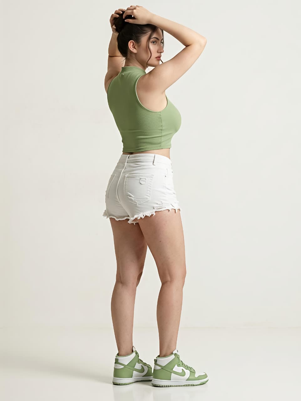 Halter Neck Tank Top - Olive