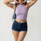 Alpha Cross Ribbed Tank Top - Violet