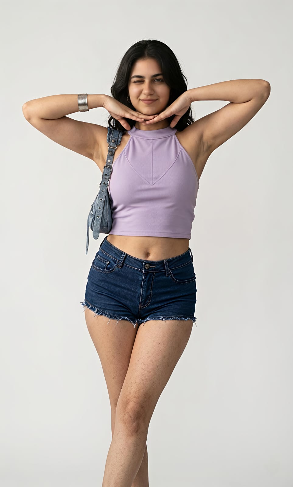 Alpha Cross Ribbed Tank Top - Violet