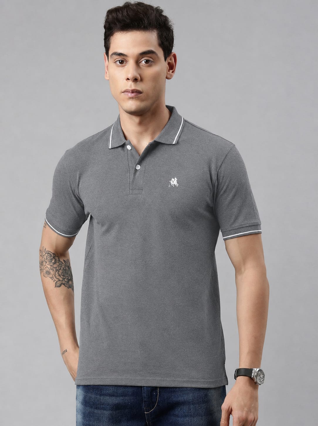 Regular Fit Textured Polo Tshirt