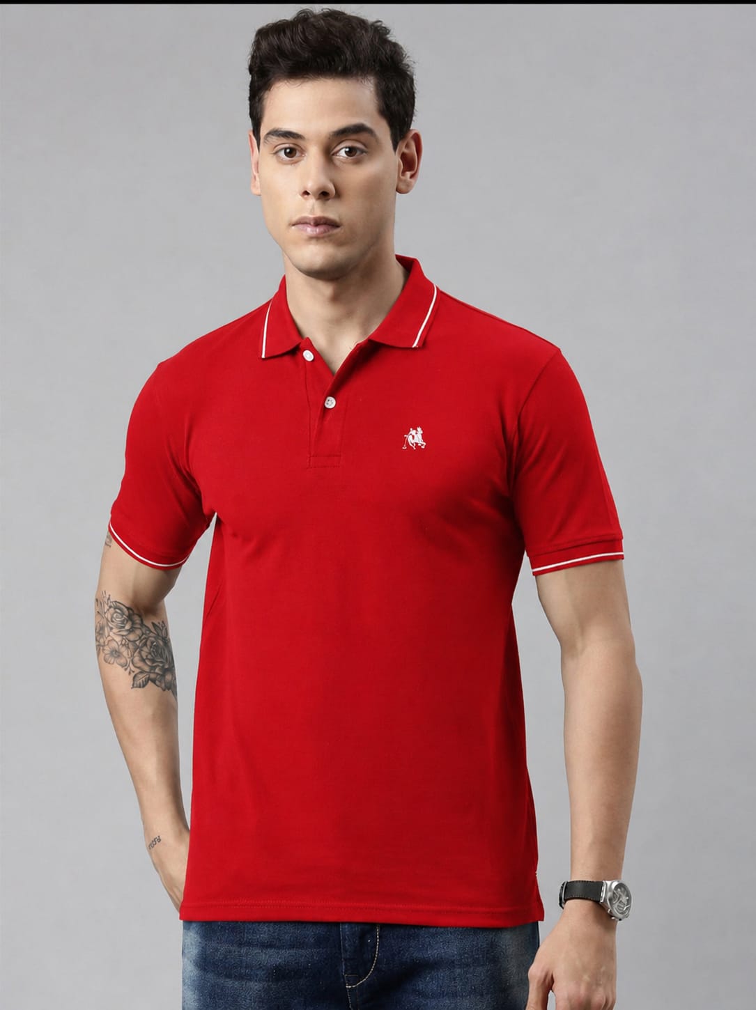 Regular Fit Textured Polo Tshirt