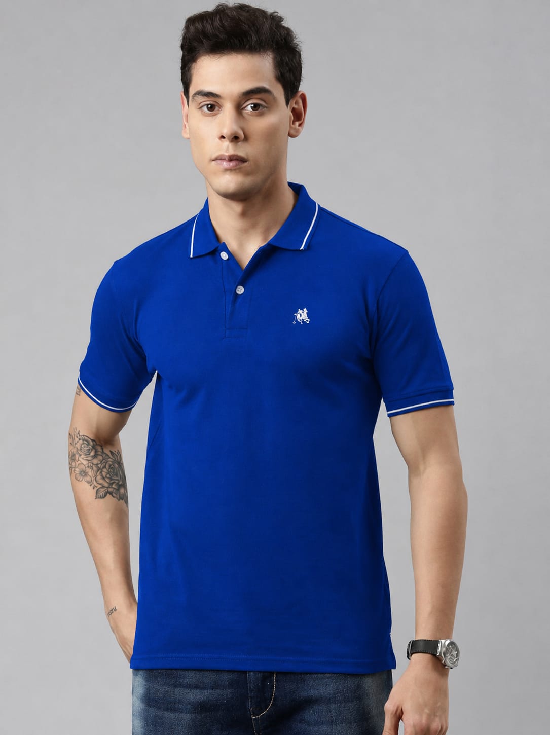 Regular Fit Textured Polo Tshirt