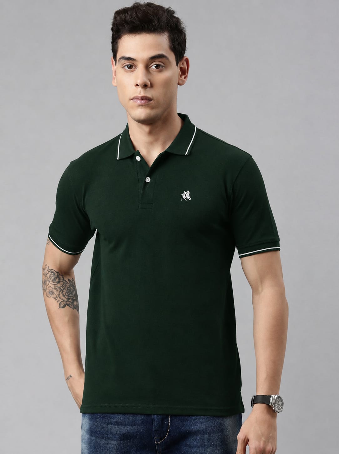 Regular Fit Textured Polo Tshirt