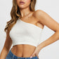 One Shoulder Tanktop White