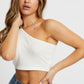 One Shoulder Tanktop White
