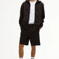 Brown Unisex Zipper Hoodie Solid