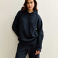Navy Blue Hoodie Solid