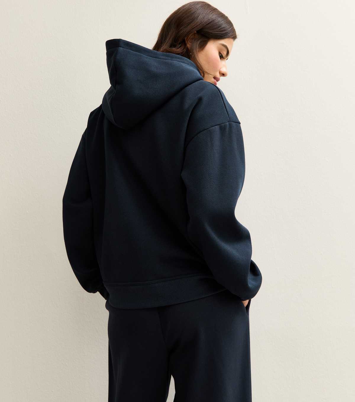 Navy Blue Hoodie Solid