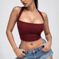 Square Cut Halter Neck - Maroon