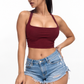 Square Cut Halter Neck - Maroon