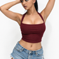 Square Cut Halter Neck - Maroon
