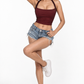 Square Cut Halter Neck - Maroon