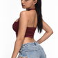 Square Cut Halter Neck - Maroon