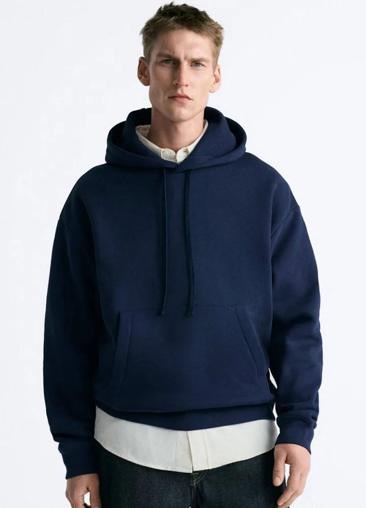 Blue Hoodie Solid